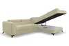 A beige sectional sofa with its storage compartment open, displayed on a white background. Voir les images du produit