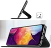 A collage showing a phone case with a stand and a phone in the case. Produktbild-Vorschau