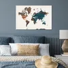 MuchoWow® Poster Weltkarte - Blau - Farbe 90x60 cm - Produktbild-Vorschau 4