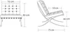 Diagrams of a chair with dimensions indicated. Náhľad obrázku produktu