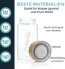MAYU Glasflasche 100% Borosilikatglas, Deckel aus Bambus, Produktbild-Vorschau 5
