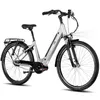 A silver and black electric bicycle is shown against a white background. Produktbild-Vorschau