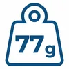 A blue icon representing a weight with the number 77 and the letter 'g' inside. Produktbild-Vorschau