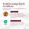 Marketing image with text and logos related to product certifications and quality. Voir les images du produit