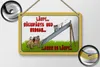 Blechschild Spruch 18x12cm läuft Rückwärts und bergab Hund Produktbild-Vorschau 2