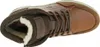 A top-down view of a brown leather bootie with a shearling lining. Anteprima dell’immagine prodotto