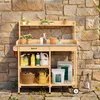 Table de jardinage 112 x 43 x 120 cm avec tiroirs | Bois et Voir les images du produit 6