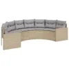 The Living Store Gartensofa mit Tisch und Kissen Halbrund Produktbild-Vorschau 4