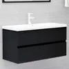 vidaXL Meuble sous-lavabo noir 90x38,5x45 cm bois composite Voir les images du produit 2