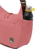 Close-up of a pink bag with a water bottle in a side pocket. Produktbild-Vorschau