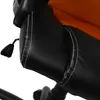 Close-up view of the side of a black and orange office chair. Produktbild-Vorschau