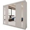 A sliding door wardrobe with mirrored panels reflecting a bedroom scene. Náhled obrázku produktu