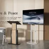 A modern conference room setup with a TV stand and a podium. Anteprima dell’immagine prodotto