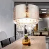 LED Hängeleuchte, Kristalle, Textilschirm, silber, H 140 cm Produktbild-Vorschau 3