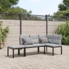 vidaXL Gartenbank-Set 3-tlg. Schwarz Pulverbeschichteter Produktbild-Vorschau 2