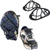 A collage of ice cleats attached to shoes and a pair of ice cleats shown separately. Anteprima dell’immagine prodotto
