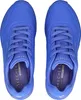 A top-down view of a pair of blue Skechers sneakers. Produktbild-Vorschau