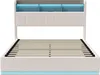 ProximaX Schlafbett 160x200 cm Weiß Samt mit LED-Lichtband, Produktbild-Vorschau 9