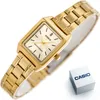 A gold Casio watch is displayed on a white background, with its packaging box placed to the side. Produktbild-Vorschau