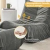Fotel relaksacyjny z podnóżkiem, szary, futro pluszowe – Podgląd zdjęcia produktu 8