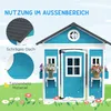 Outsunny Kinderspielhaus aus Holz mit Fenster Blumenregal Produktbild-Vorschau 5