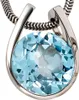 JOBO Anhänger 585 Gold Weißgold 1 Blautopas Produktbild-Vorschau 1