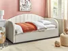 BELIANI Tagesbett Hellbeige Bouclé Gepolstert für 2 Produktbild-Vorschau 4