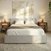 Polsterbett PESARO 160x200 cm, Hellgrau – modernes Produktbild-Vorschau 2