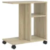 vidaXL Beistelltisch mit Rollen Sonoma-Eiche 50x30x55 cm Produktbild-Vorschau 7