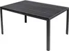 A dark gray rectangular outdoor table with a slatted top and aluminum frame, shown from a slightly elevated side angle against a white background. Produktbild-Vorschau