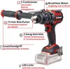 A detailed diagram of a cordless hammer drill with callouts highlighting its features. Produktbild-Vorschau