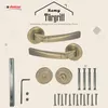 A product image showcasing door handles and related hardware, with text and branding elements. Produktbild-Vorschau