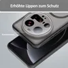 A close-up view of a smartphone case on a smartphone, highlighting the camera protection and raised edges. Produktbild-Vorschau