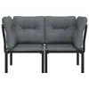Garten-Eckstühle mit Kissen 2 Stk. Schwarz & Grau Poly Produktbild-Vorschau 3