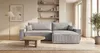 CORNERO Ecksofa mit schlaffunktion VIENNA rechts grau Cord Produktbild-Vorschau 3