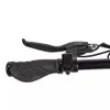 A close-up view of the handlebar of an electric bicycle, showing the grip, brake lever, and control buttons. Produktbild-Vorschau