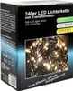 The image shows the packaging of a 240 LED light chain with a transformer. The packaging has product information and a picture of the lights. Produktbild-Vorschau