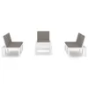 4-tlg. Garten-Lounge-Set mit Kissen Kunststoff Weiß Produktbild-Vorschau 3
