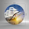 Wanduhr - Rund - Glasuhr - Yacht Meer Welle - 30x30cm - Produktbild-Vorschau 3