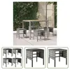 The Living Store Gartenhocker mit Kissen 4 Stk. Grau Poly Produktbild-Vorschau 1