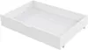An empty white drawer with wheels on a white background. Produktbild-Vorschau