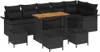 Gartensofa-set mit Kissen 10 pcs Schwarz Poly-Rattan Produktbild-Vorschau 1