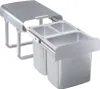A pull-out trash bin system with two compartments. Produktbild-Vorschau