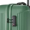 A close-up view of a green suitcase with a TSA lock. Produktbild-Vorschau
