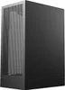 A black computer tower with a perforated gray side panel, shown from a three-quarter angle. Anteprima dell’immagine prodotto
