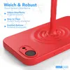 A red phone case with red liquid being poured onto it, creating ripples. Produktbild-Vorschau