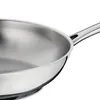 A close-up view of a stainless steel frying pan. Podgląd zdjęcia produktu