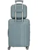 A back view of a blue suitcase and a matching beauty case stacked on top of each other. Anteprima dell’immagine prodotto