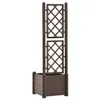 vidaXL Fioriera con traliccio 43x43x142 cm PP Moka Anteprima dell’immagine prodotto 6