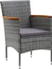vidaXL Garten-Essstühle 4 Stk. Poly Rattan Grau Produktbild-Vorschau 1